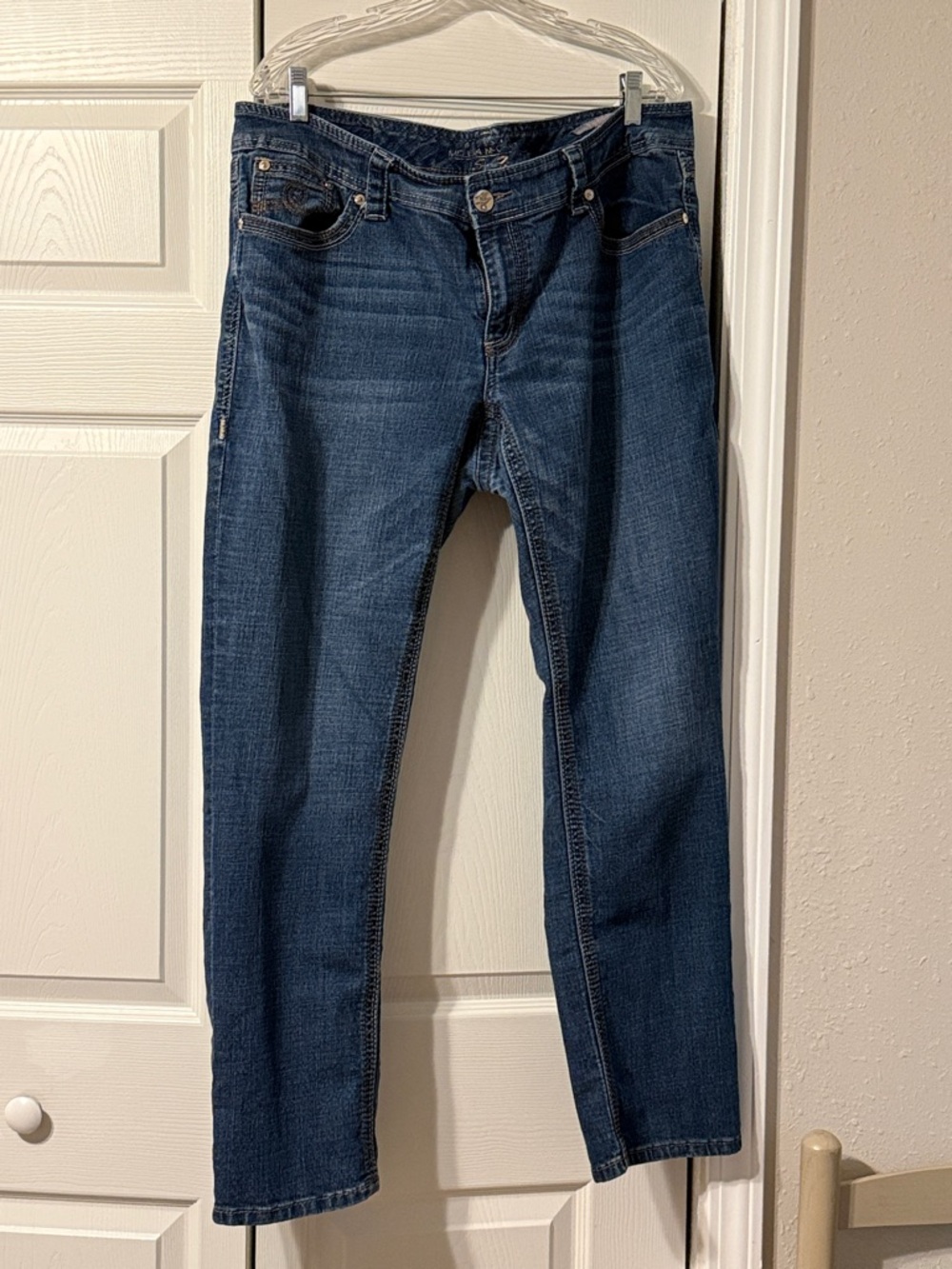 Melissa McCarthy Seven7 Straight Leg Jeans in Deep Indigo